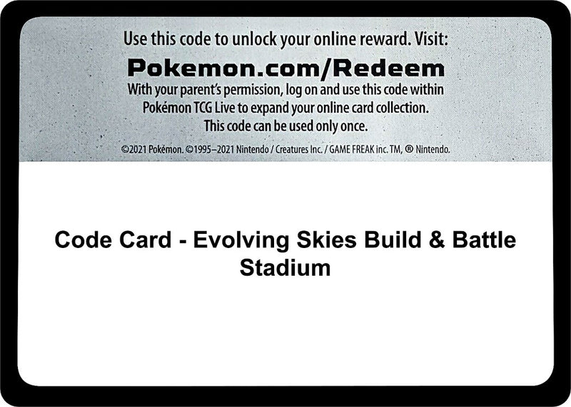 Image for Code Card - Evolving Skies Build & Battle Stadium (SWSH07: Evolving Skies) - Pokemon