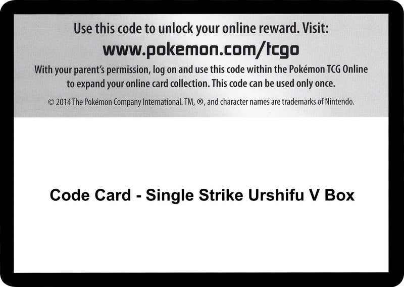 Image for Code Card - Single Strike Urshifu V Box (SWSH05: Battle Styles) - Pokemon