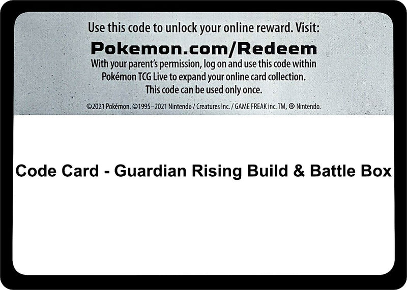 Image for Code Card - Guardian Rising Build & Battle Box (SM - Guardians Rising) - Pokemon