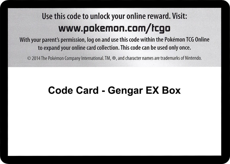 Image for Code Card - Gengar EX Box (XY - Evolutions) (EVO) - Pokemon