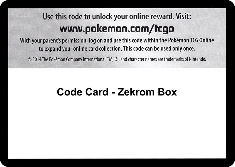 Code Card - Zekrom Box