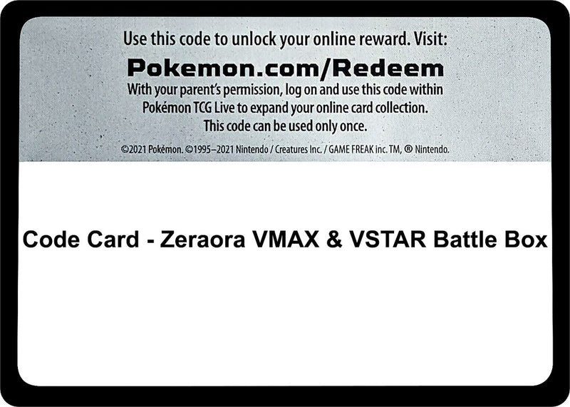 Image for Code Card - Zeraora VMAX & VSTAR Battle Box - Pokemon