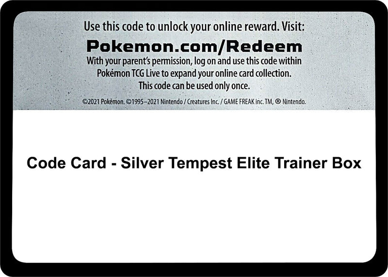 Image for Code Card - Silver Tempest Elite Trainer Box (SWSH12: Silver Tempest) - Pokemon