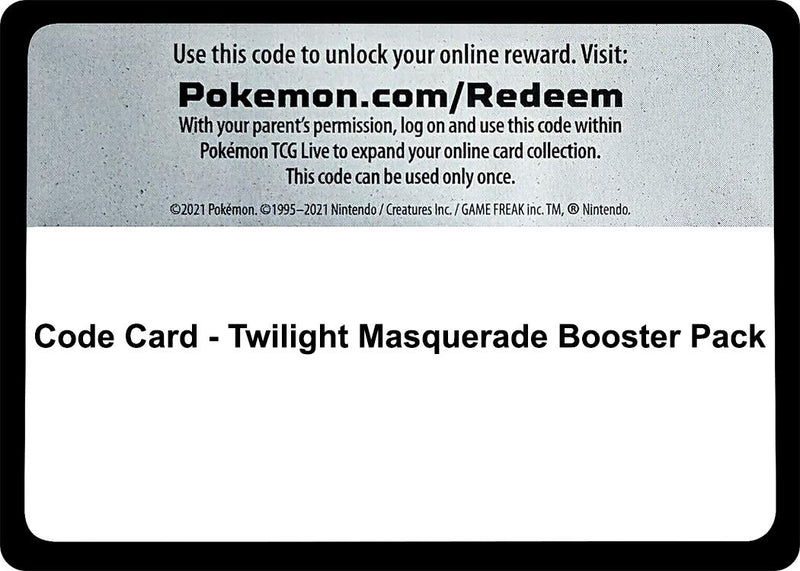 Image for Code Card - Twilight Masquerade Booster Pack (SV06: Twilight Masquerade) - Pokemon
