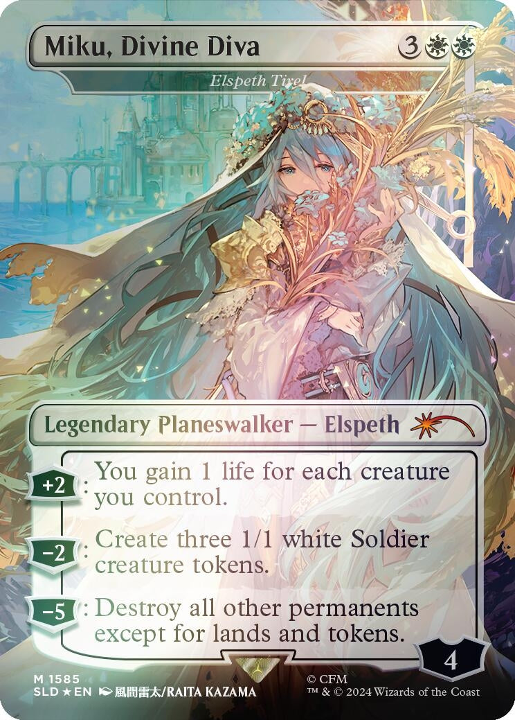 Image for Miku, Divine Diva - Elspeth Tirel (Rainbow Foil) (Secret Lair Drop Series) (1585) (SLD) - Magic: The Gathering