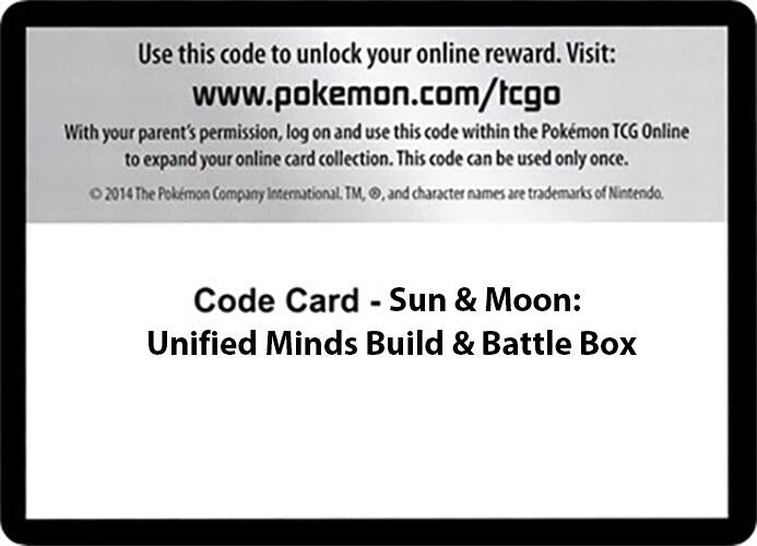Image for Code Card - Sun & Moon Unified Minds Build & Battle Box (SM - Unified Minds) - Pokemon