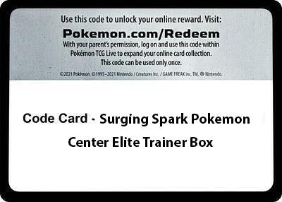 Image for Code Card - Surging Sparks Pokemon Center Elite Trainer Box (SV08: Surging Sparks) - Pokemon