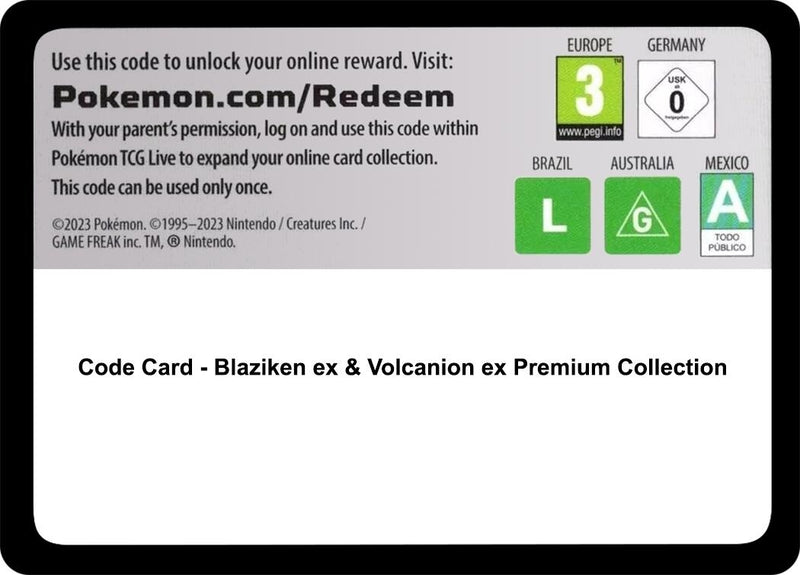 Code Card - Blaziken ex & Volcanion ex Premium Collection
