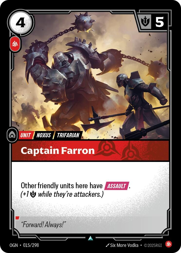 Image for Captain Farron (Origins) (015/298) - Riftbound: League of Legends Trading Card Game