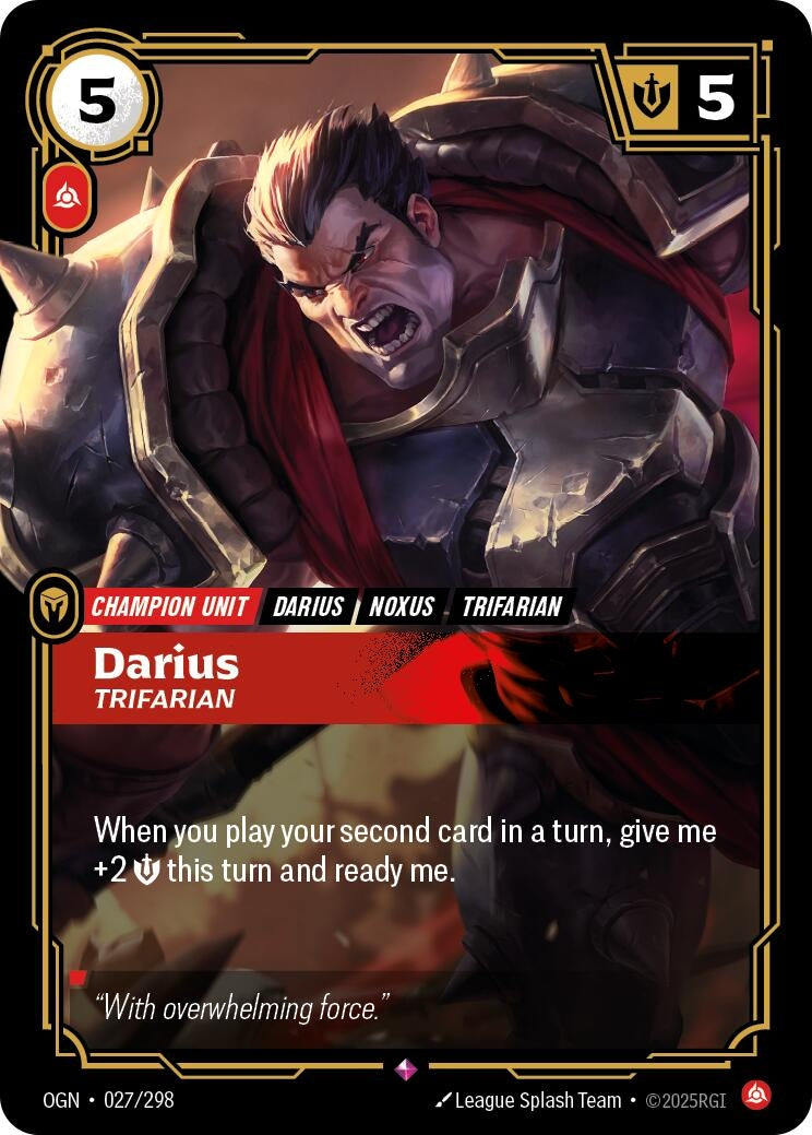 Image for Darius - Trifarian (Origins) (027/298) - Riftbound: League of Legends Trading Card Game