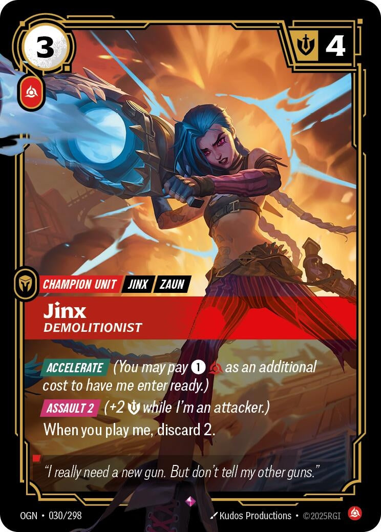 Image for Jinx - Demolitionist (Origins) (030/298) - Riftbound: League of Legends Trading Card Game
