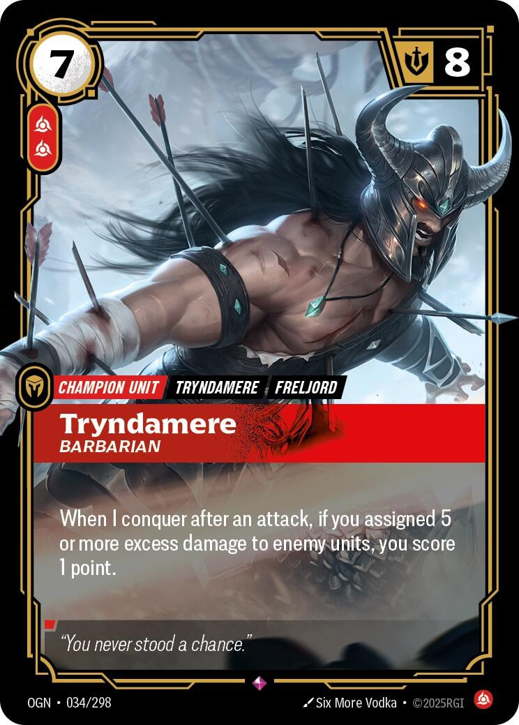 Image for Tryndamere - Barbarian (Origins) (034/298) - Riftbound: League of Legends Trading Card Game