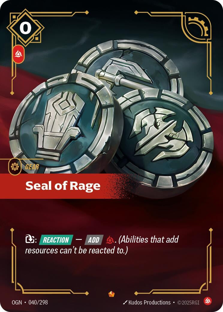 Image for Seal of Rage (Origins) (040/298) - Riftbound: League of Legends Trading Card Game