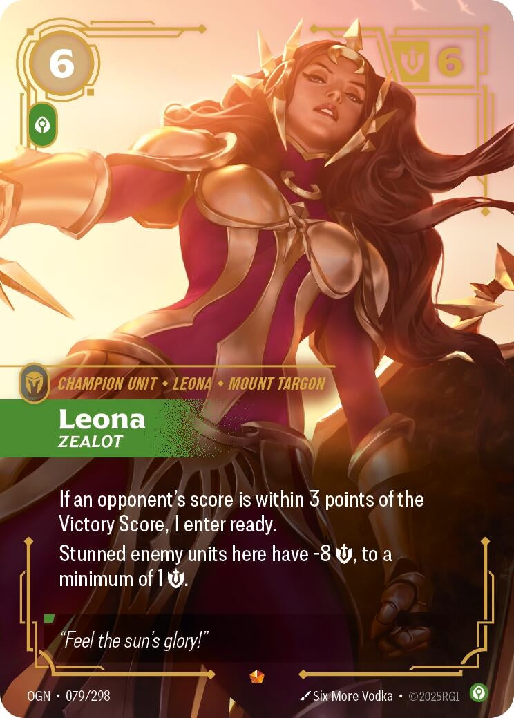 Image for Leona - Zealot (Origins) (079/298) - Riftbound: League of Legends Trading Card Game