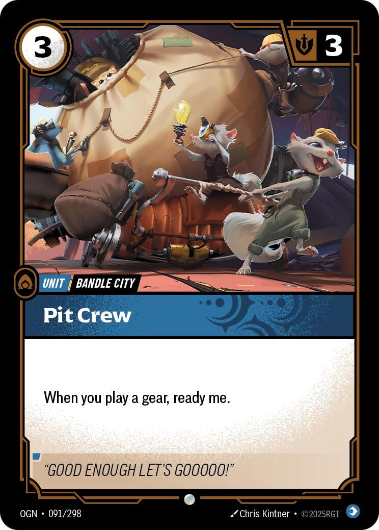 Image for Pit Crew (Origins) (091/298) - Riftbound: League of Legends Trading Card Game