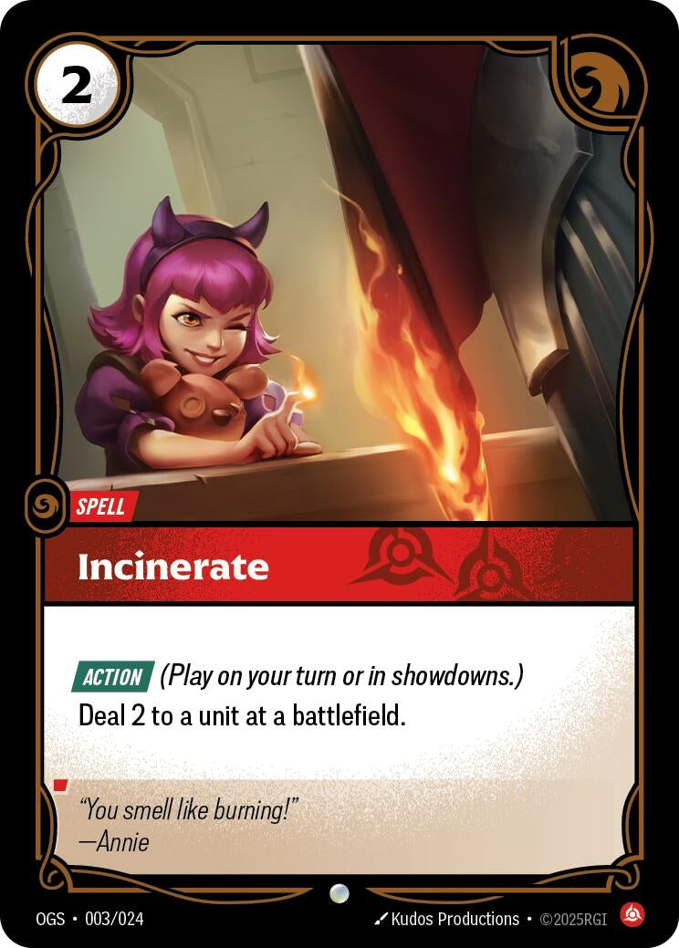 Image for Incinerate (Origins: Proving Grounds) (003/024) - Riftbound: League of Legends Trading Card Game