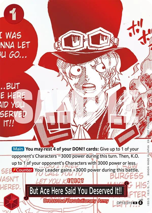 But Ace Here Said You Deserved It!! (3rd Anniversary Treasure Campaign Pack) (One Piece Promotion Cards) (OP13-019)