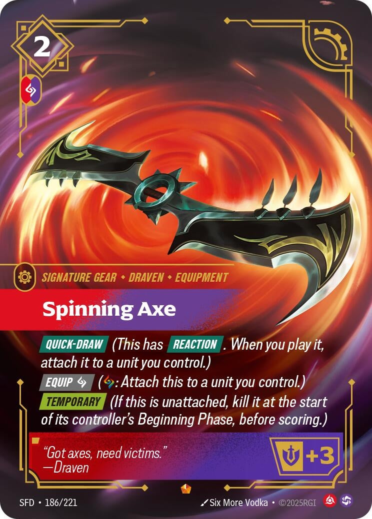 Image for Spinning Axe (Spiritforged) (186/221) - Riftbound: League of Legends Trading Card Game