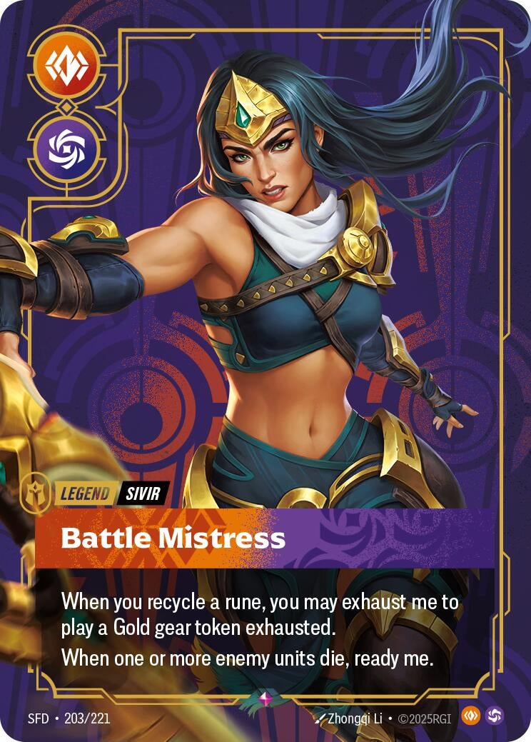 Image for Sivir - Battle Mistress (Spiritforged) (203/221) - Riftbound: League of Legends Trading Card Game
