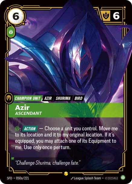 Azir - Ascendant (Alternate Art) (Spiritforged) (050a/221)