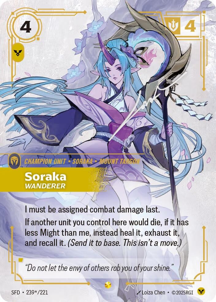 Soraka - Wanderer (Signature) (Spiritforged) (239*/221)