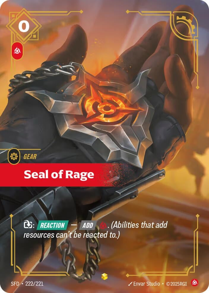 Seal of Rage (Overnumbered) (Spiritforged) (222/221)