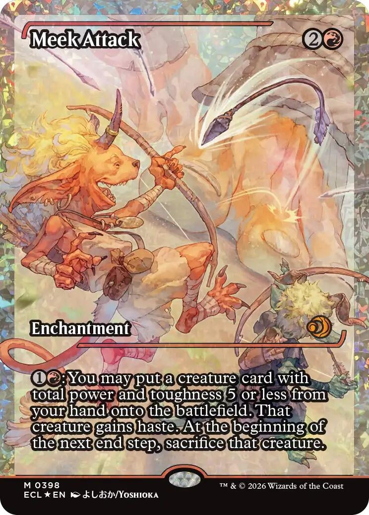 Image for Meek Attack (0398) (Showcase) (Fracture Foil) (398) - Magic: The Gathering