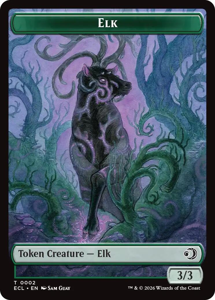 Image for Elk // Emblem - Oko, Shadowmoor Scion Double-Sided Token (Lorwyn Eclipsed) (2 // 12) (ECL) - Magic: The Gathering