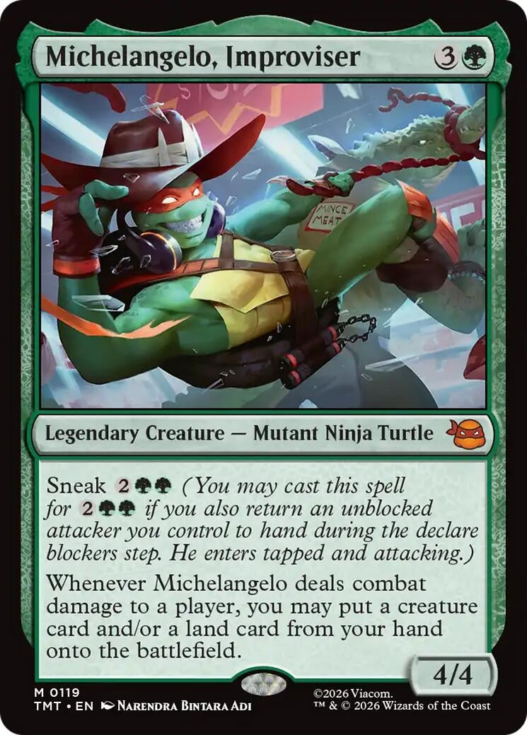 Image for Michelangelo, Improviser (Teenage Mutant Ninja Turtles) (119) - Magic: The Gathering