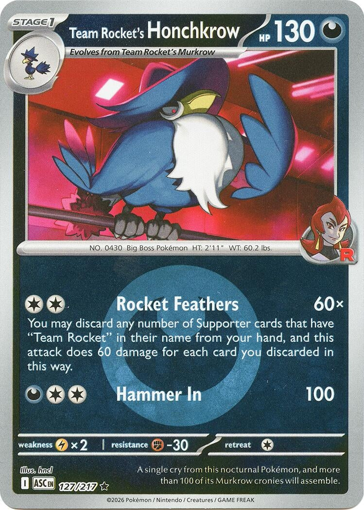 Team Rocket's Honchkrow (Energy Symbol Pattern) (ME: Ascended Heroes) (127/217)