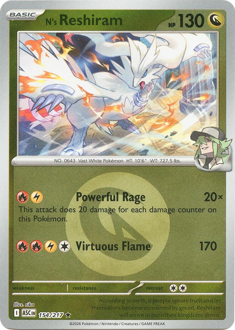 N's Reshiram (Energy Symbol Pattern) (ME: Ascended Heroes) (154/217)