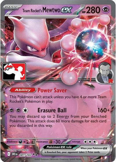 Image for Team Rocket's Mewtwo ex (Prize Pack Series Cards) (081/182) - Pokemon