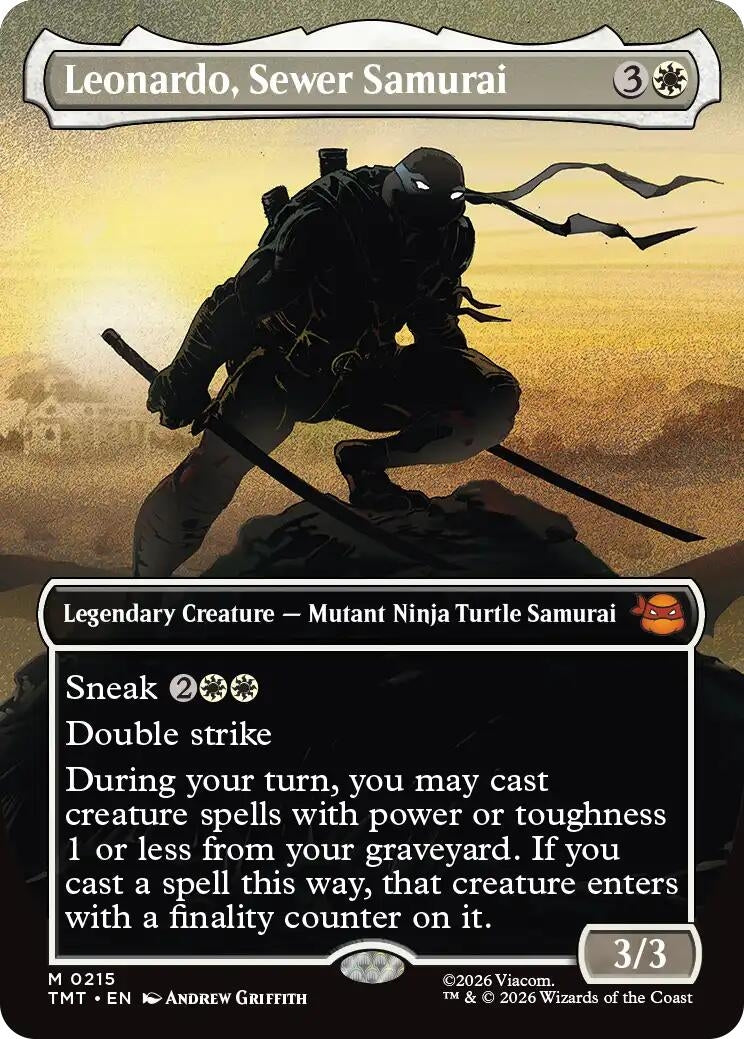 Image for Leonardo, Sewer Samurai (Borderless) (Teenage Mutant Ninja Turtles) (215) - Magic: The Gathering