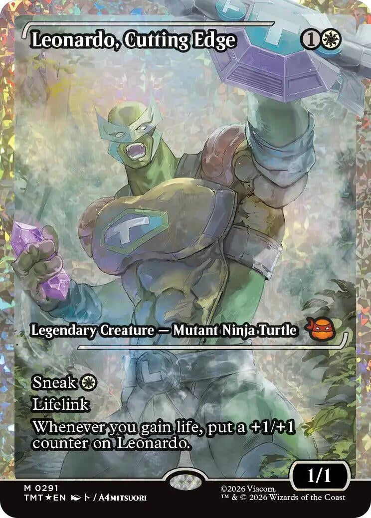 Leonardo, Cutting Edge (Showcase) (Fracture Foil) (Teenage Mutant Ninja Turtles) (291)