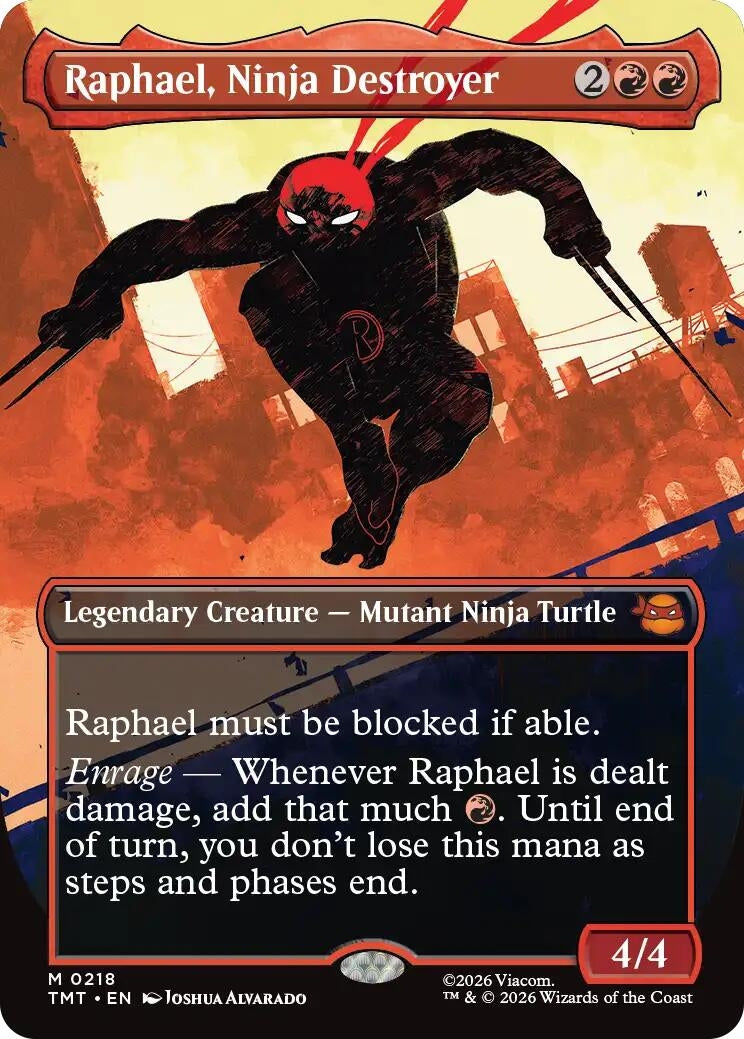 Image for Raphael, Ninja Destroyer (Borderless) (Teenage Mutant Ninja Turtles) (218) - Magic: The Gathering