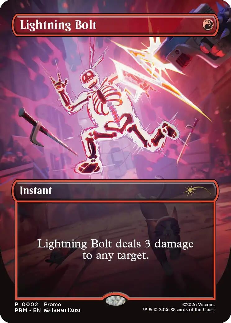 Image for Lightning Bolt (Borderless) (Unique and Miscellaneous Promos) (2) (UMP) - Magic: The Gathering