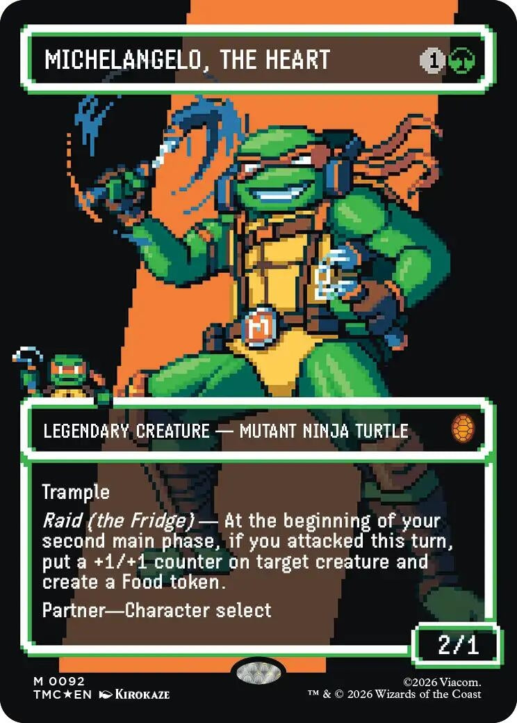 Image for Michelangelo, the Heart (0092) (Borderless) (Surge Foil) (Teenage Mutant Ninja Turtles) (92) - Magic: The Gathering