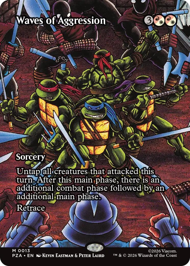 Image for Waves of Aggression (Borderless) (Teenage Mutant Ninja Turtles Eternal-Legal) (13) - Magic: The Gathering