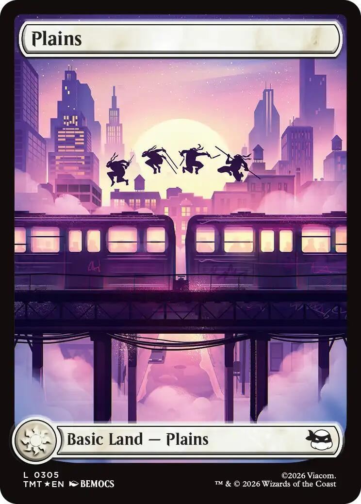 Image for Plains (0305) (Surge Foil) (Teenage Mutant Ninja Turtles) (305) - Magic: The Gathering