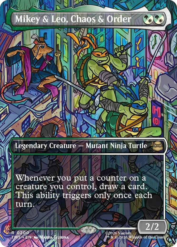 Image for Mikey & Leo, Chaos & Order (Borderless) (Teenage Mutant Ninja Turtles) (200) - Magic: The Gathering