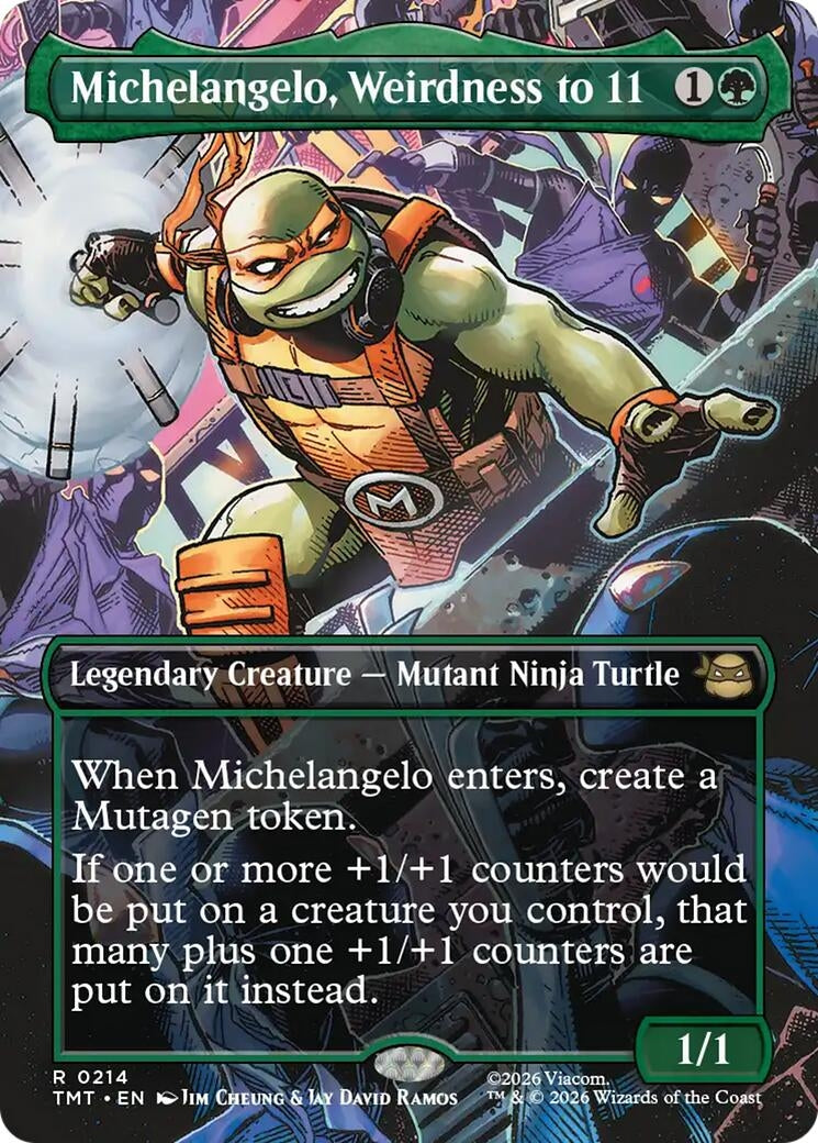 Image for Michelangelo, Weirdness to 11 (Borderless) (Teenage Mutant Ninja Turtles) (214) - Magic: The Gathering