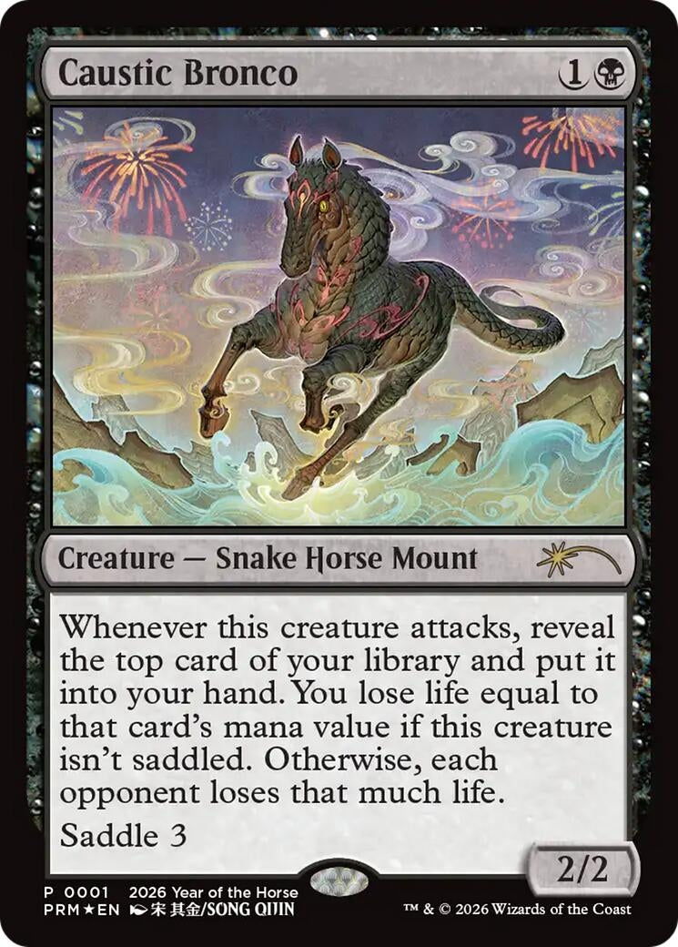 Image for Caustic Bronco (Year of the Horse 2026) (Standard Showdown Promos) (1) (SSP) - Magic: The Gathering