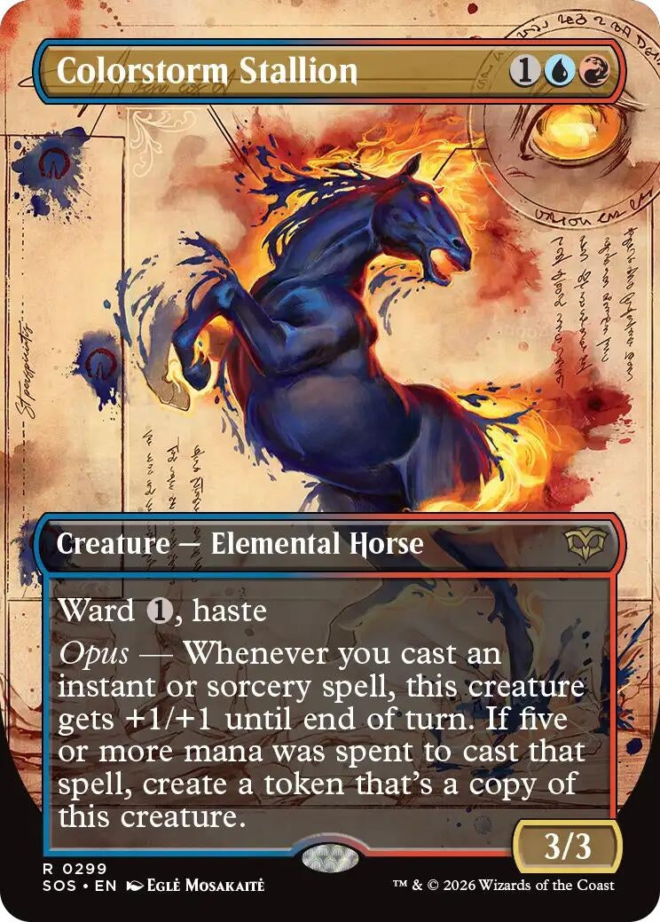 Image for Colorstorm Stallion (Borderless) (Secrets of Strixhaven) (299) - Magic: The Gathering