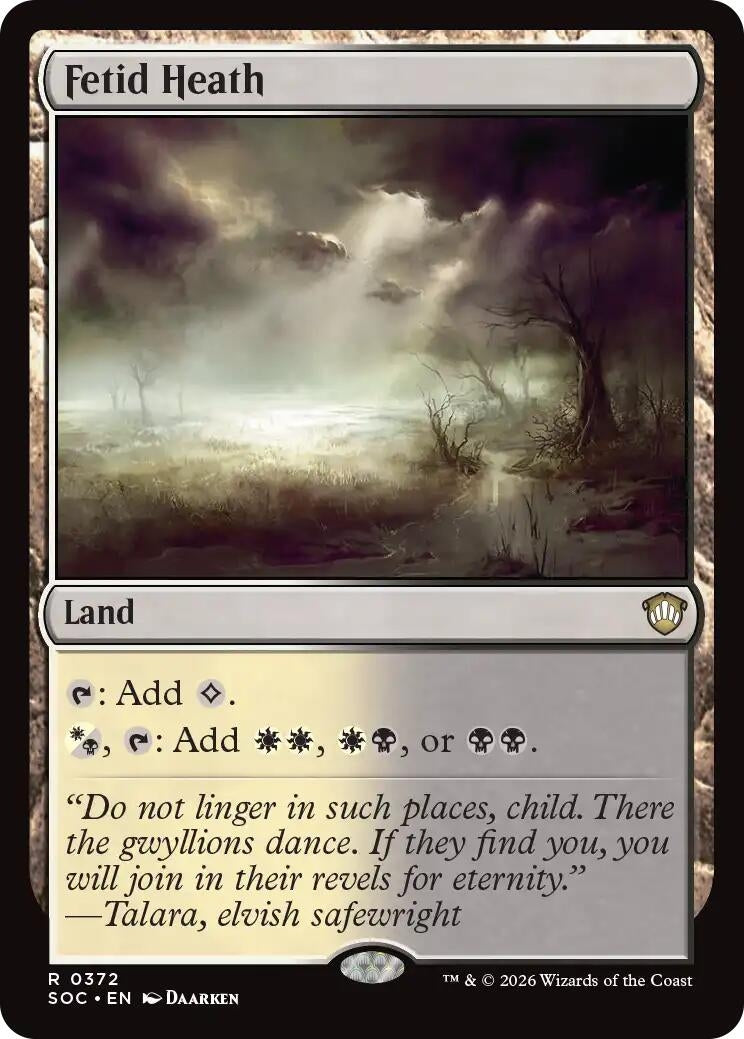 Image for Fetid Heath (Commander: Secrets of Strixhaven) (372) - Magic: The Gathering