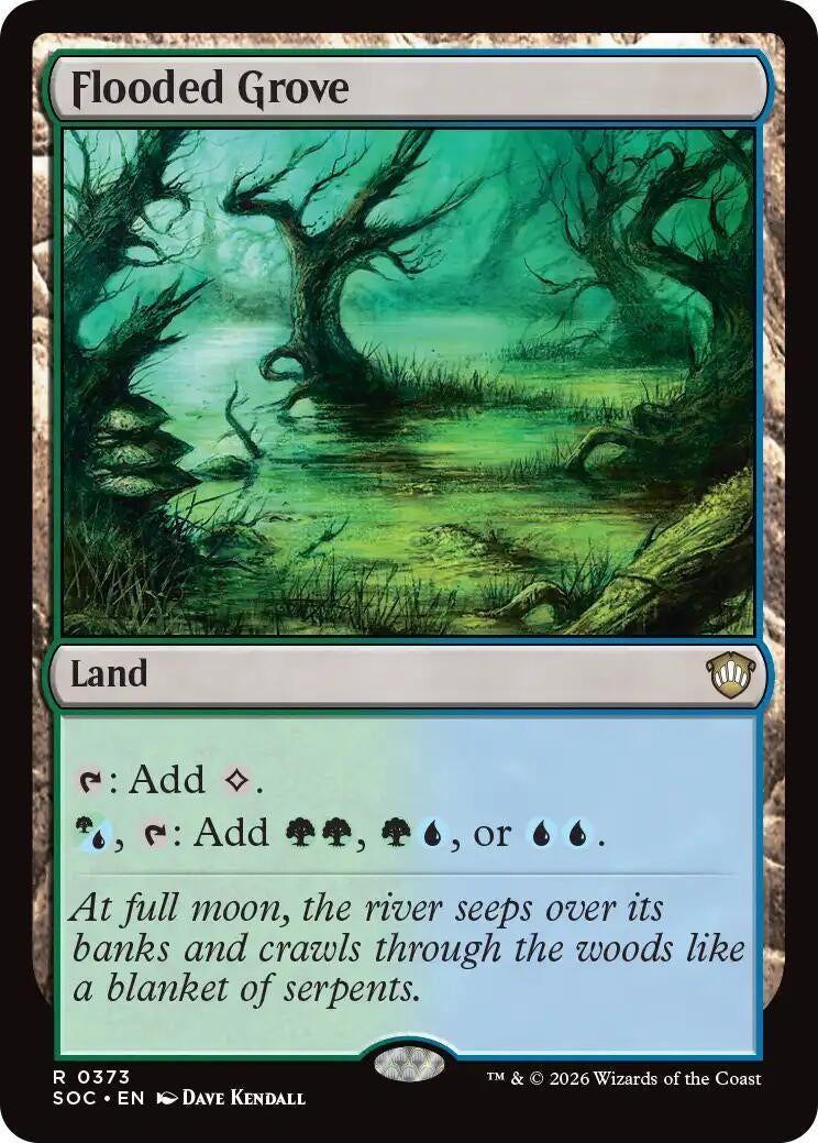 Image for Flooded Grove (Commander: Secrets of Strixhaven) (373) - Magic: The Gathering
