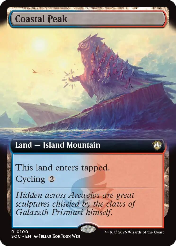 Image for Coastal Peak (Extended Art) (Commander: Secrets of Strixhaven) (100) - Magic: The Gathering