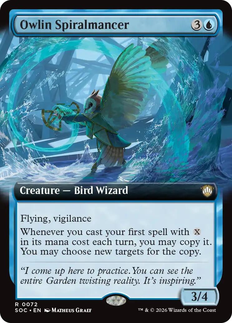 Image for Owlin Spiralmancer (Extended Art) (Commander: Secrets of Strixhaven) (72) - Magic: The Gathering