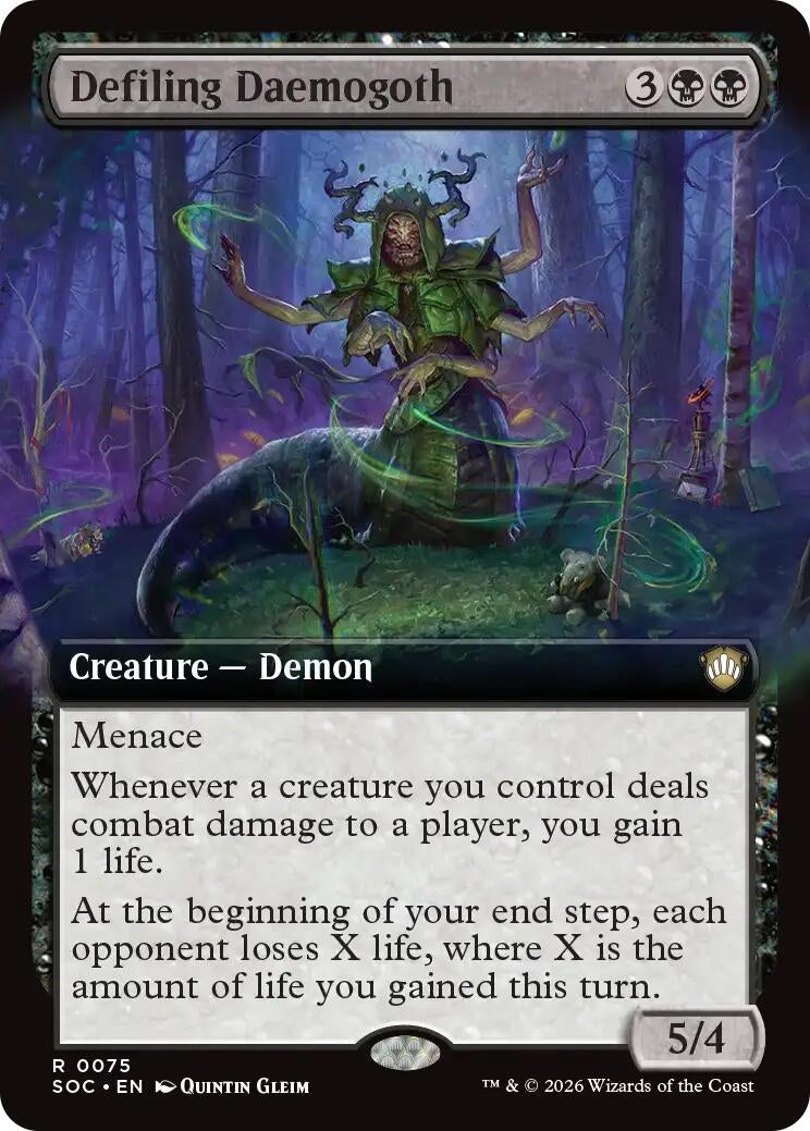Image for Defiling Daemogoth (Extended Art) (Commander: Secrets of Strixhaven) (75) - Magic: The Gathering