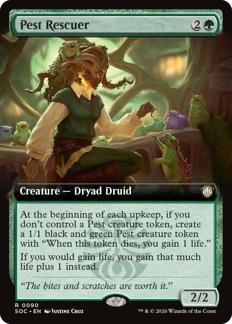 Image for Pest Rescuer (Extended Art) (Commander: Secrets of Strixhaven) (90) - Magic: The Gathering