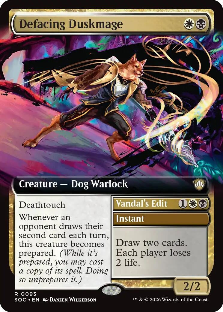 Image for Defacing Duskmage (Extended Art) (Commander: Secrets of Strixhaven) (93) - Magic: The Gathering